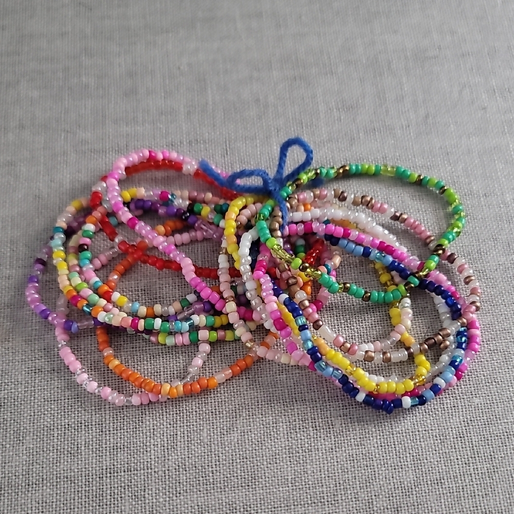 Handmade Multicolor Seed Bead Stackable Bracelet Set - Picture 2 of 4